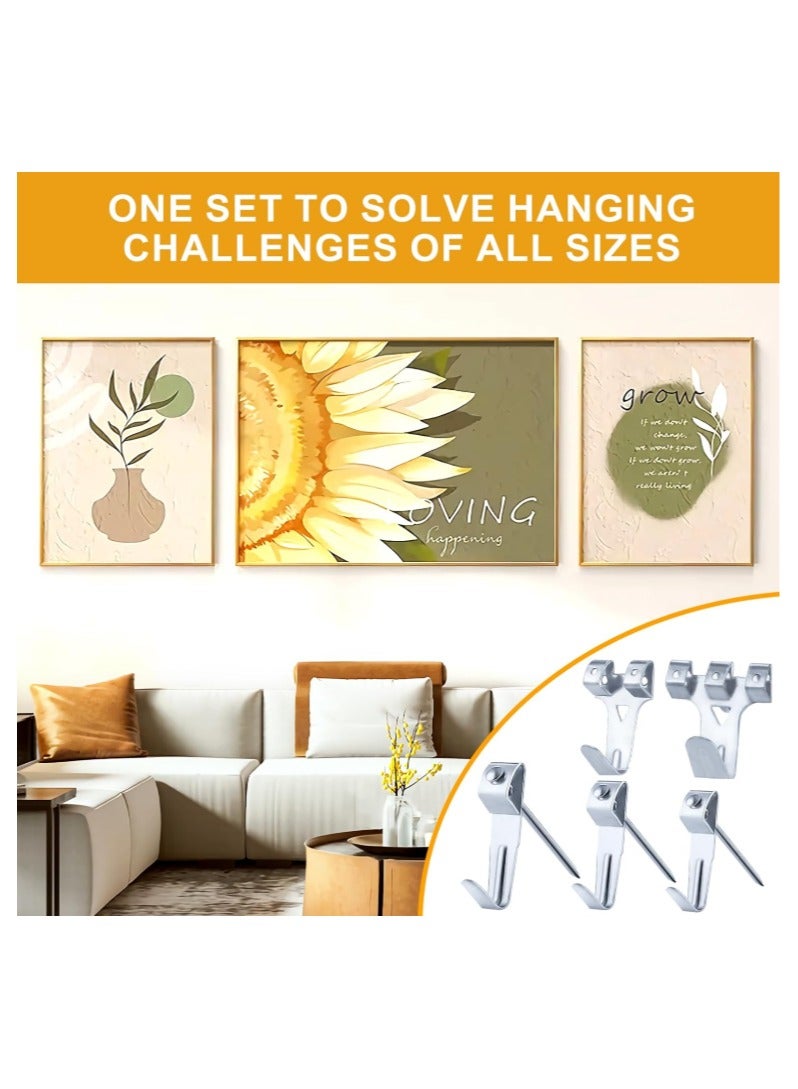 ZFHDBM 303Pcs Picture Hanging Kit, Picture Hangers Assorted Kit with Heavy Duty Picture Hanging Hooks/Hardware Nails/Sawtooth/Wire/D Rings/Level, Metal Picture Wall Hooks for Frame Canvas Mounting - Image 5