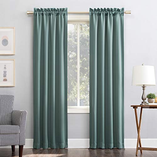 Sun Zero Sun Zero Easton Energy Saving Blackout Rod Pocket Curtain Panel 40 x 63 Mineral 