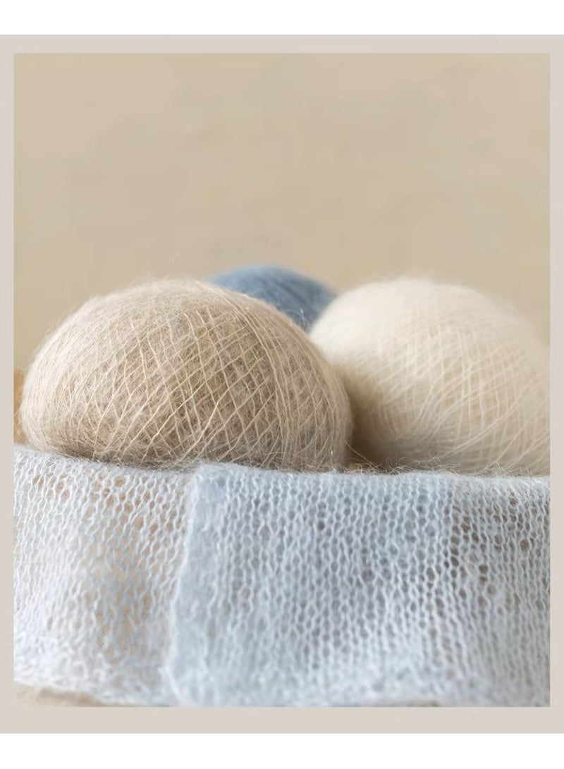 45g Silk Mohair, Crochet and Knitting Yarn(Brown beige) - Image 3