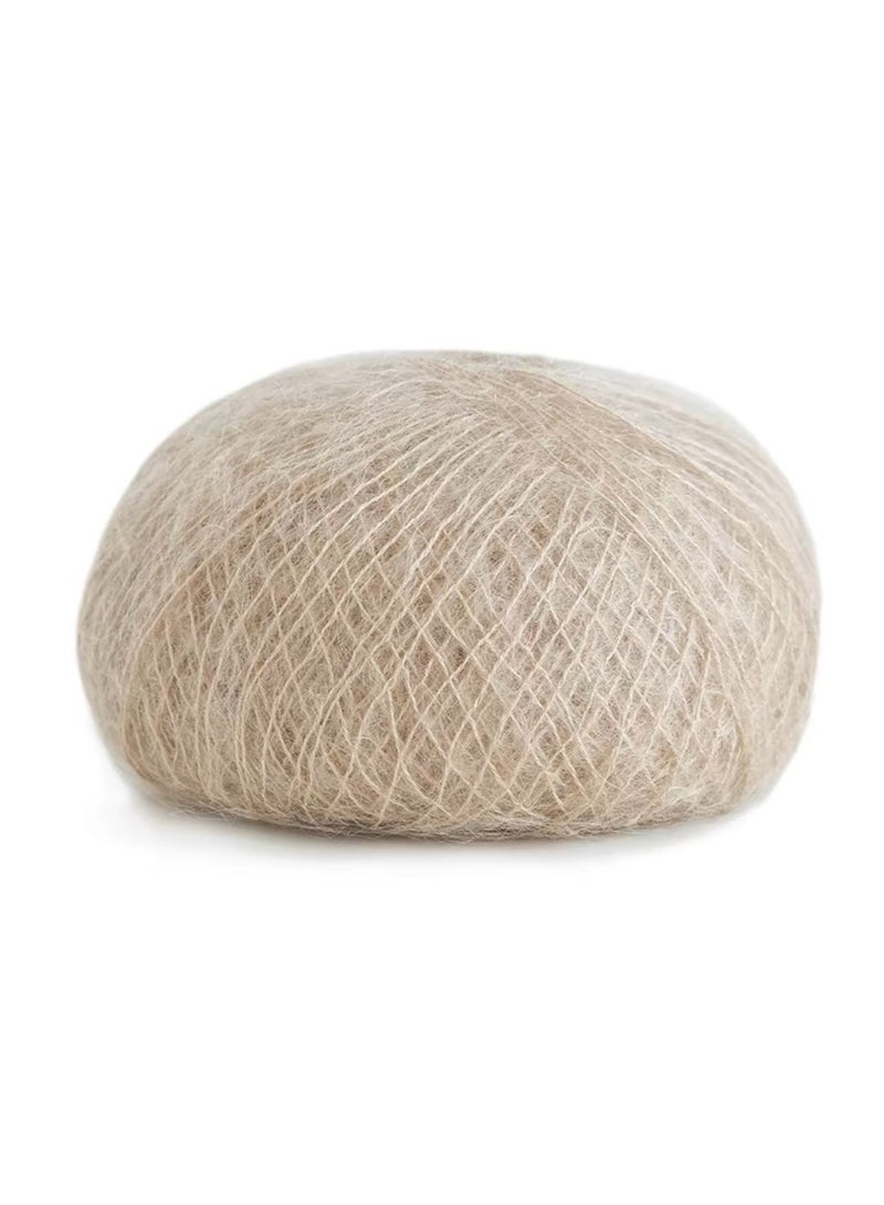 45g Silk Mohair, Crochet and Knitting Yarn(Brown beige) - Image 1