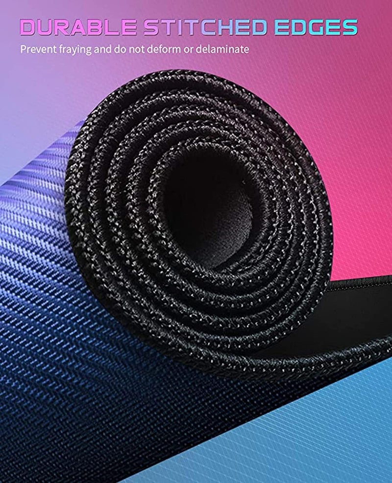 KASTWAVE Gaming Mouse Pad Extended Large Mousepad With Superior Micro-Weave Cloth, Waterproof Keyboard Pad With Stitched Edges, Non-Slip Base, 31.5 X 11.8 Inch, Black - Image 4