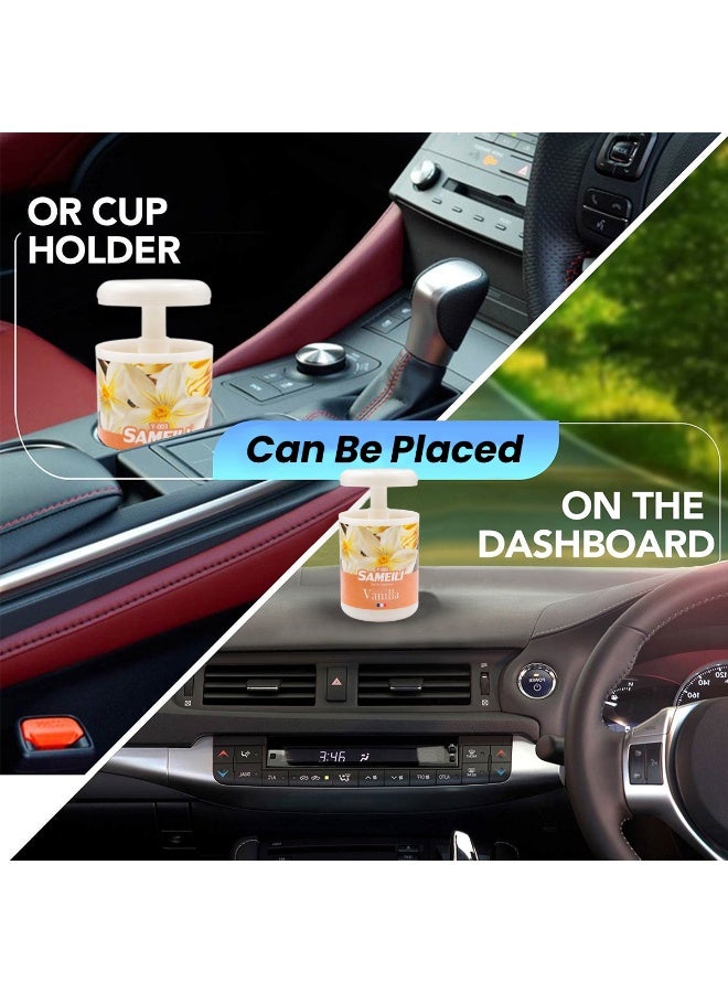ساميلي مجموعة مكونة من 3 قطع: معطر جو جل برائحة الفانيليا من SAMEILI (طراز Y-003) – معطر جل قابل للتعديل (نوع السحب)، يوفر تحكماً طويل الأمد في الروائح، مناسب للاستخدام على لوحة القيادة في السيارة، وحامل الأكواب، وكذلك في المنزل والمكتب. - Image 5