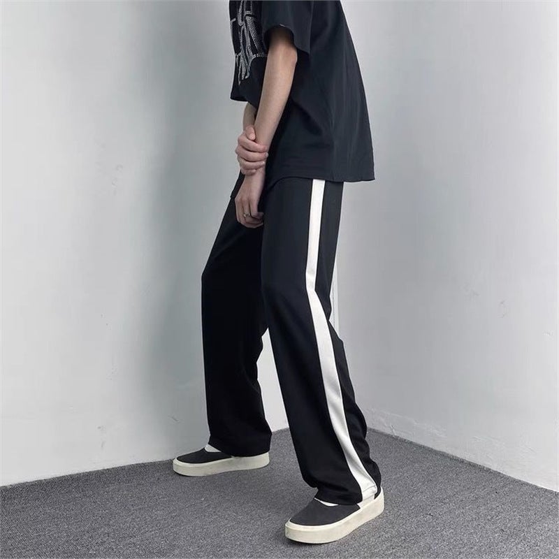 High Street Casual Pants Retro Side Stripe Ins Trendy Brand Loose American Hip-Hop Men'S And Women'S Autumn Straight-Leg Sports Pants - Image 4