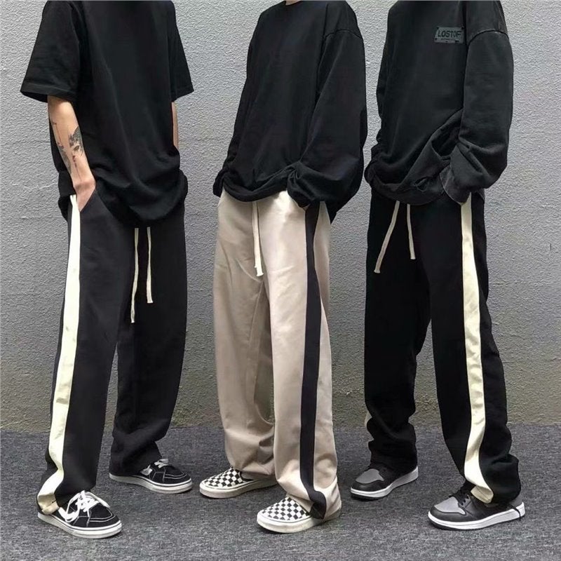 High Street Casual Pants Retro Side Stripe Ins Trendy Brand Loose American Hip-Hop Men'S And Women'S Autumn Straight-Leg Sports Pants - Image 2