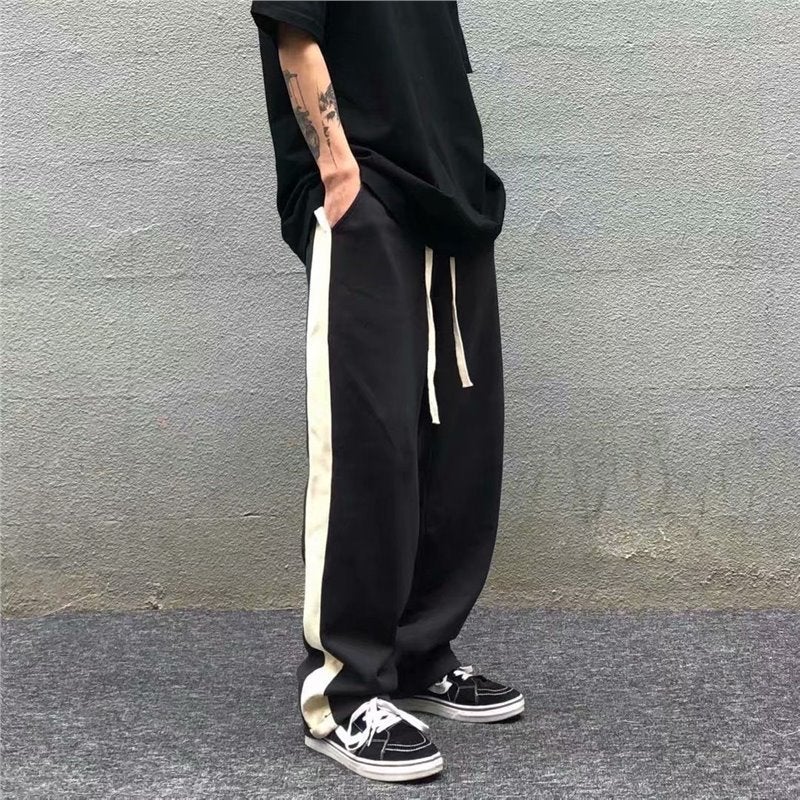 High Street Casual Pants Retro Side Stripe Ins Trendy Brand Loose American Hip-Hop Men'S And Women'S Autumn Straight-Leg Sports Pants - Image 3