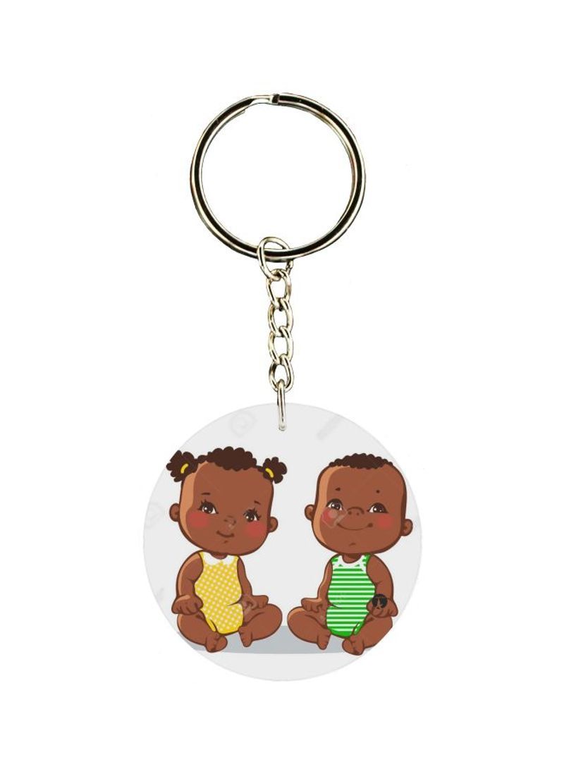 Babies Printed Double Sided Keychain
