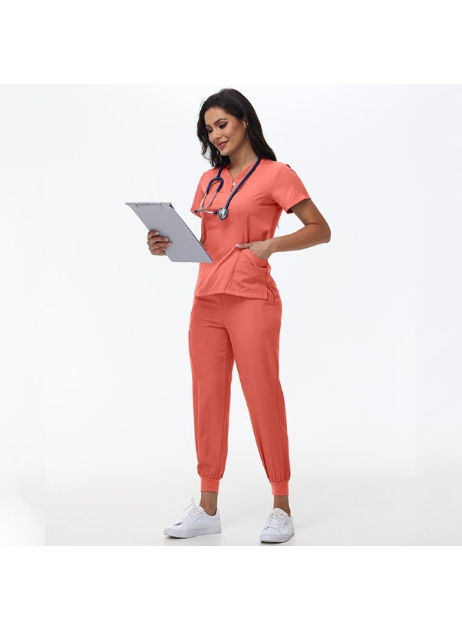 NIBEMINENT Beauty Salon Overalls Dental Nursing  Set Surgical Workwear Hospital Nurse Suit Women Medical Uniform - Image 1