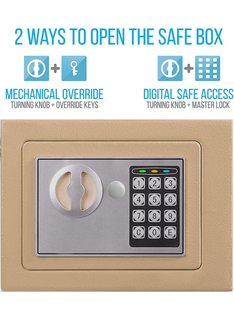 بريمو بلس خزنة رقمية إلكترنية ذهبي/فضي 27X22x23 سم - Image 5