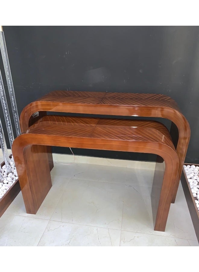 Horoof Market Wooden Console Table Set – 2-Piece Nesting Tables  - Image 1