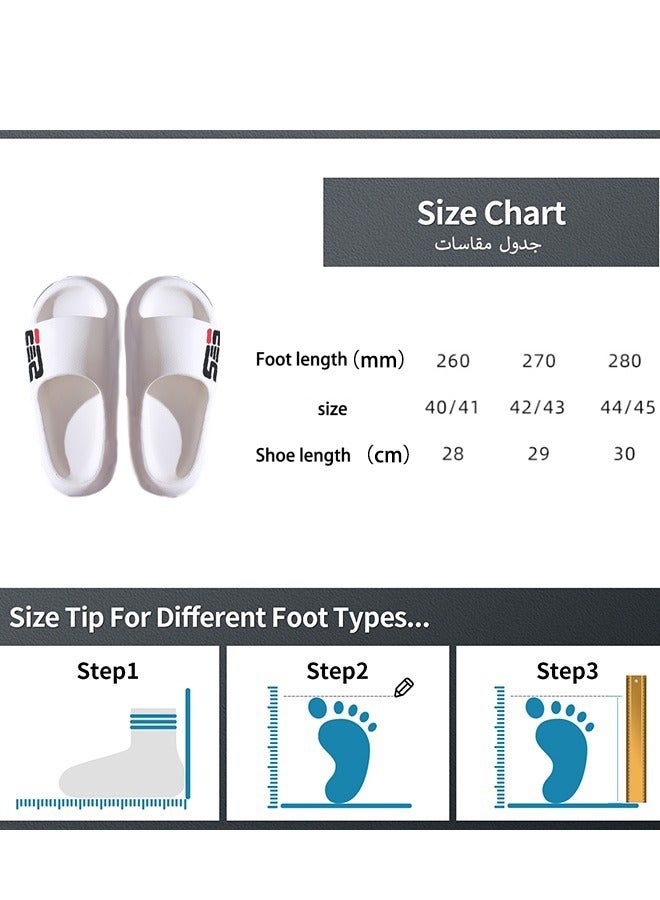 Ses White summer outdoor wear-resistant home bathroom non-slip bath soft bottom men's slippers (41-42EUR) - Image 4