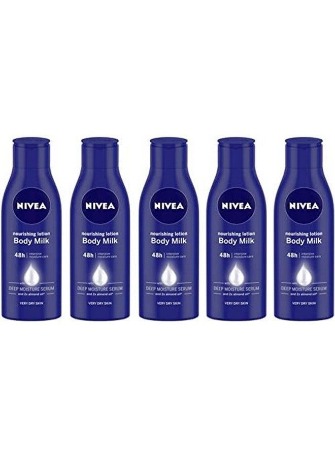Nivea لوشن حليب الجسم المغذي من نيفيا، 75 مل لكل واحدة (عبوة من 5) (375 مل) (375)