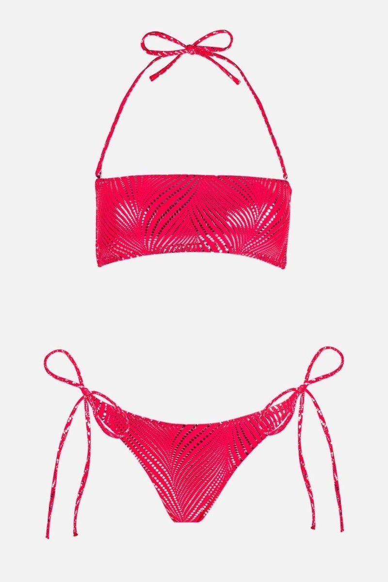 Ayyıldız 4644 Neon Red Strapless Bikini Set  - Image 4
