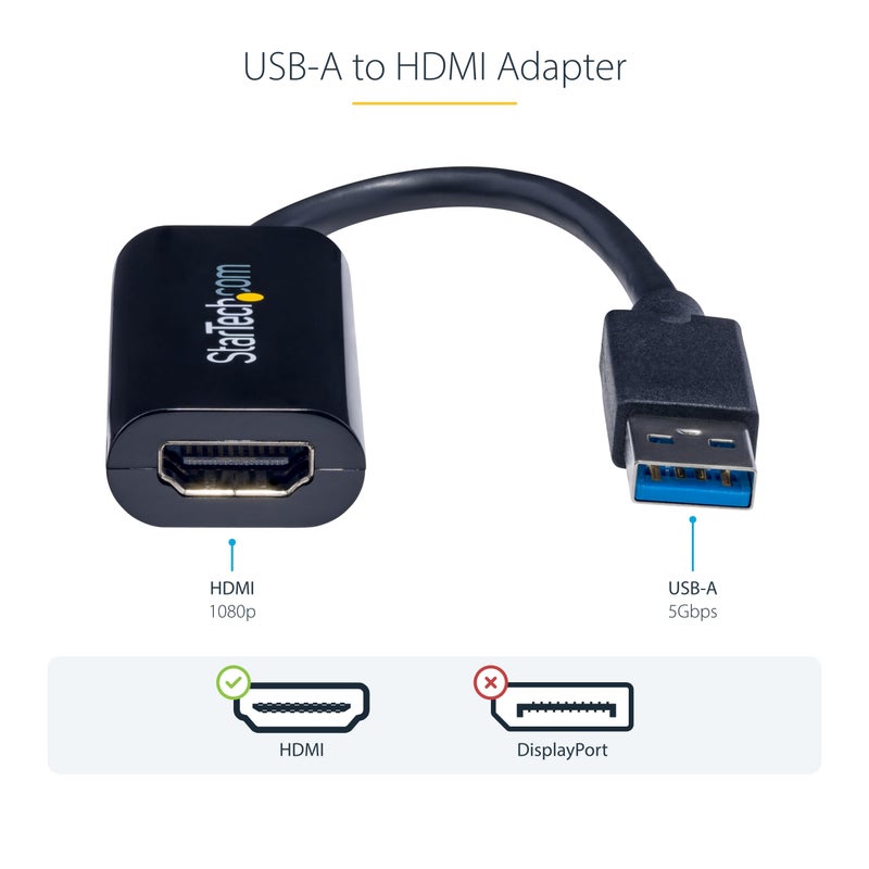 StarTech.com USB 3.0 to HDMI Adapter, USB to HDMI Monitor Converter for Windows, 1080P, TAA (no support for macOS/ChromeOS/Linux) - Image 3