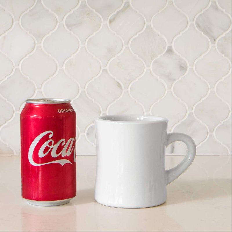 Serami Original 11oz White Diner Coffee Mug Set - Ceramic Mugs Great for Kitchen Set, Travel, and Hot Tea, Retro Waffle House Farmhouse Mug with Handle, Heavy Duty Coffee Cups (4 Pack) - Image 5