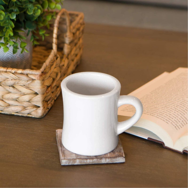 Serami Original 11oz White Diner Coffee Mug Set - Ceramic Mugs Great for Kitchen Set, Travel, and Hot Tea, Retro Waffle House Farmhouse Mug with Handle, Heavy Duty Coffee Cups (4 Pack) - Image 3