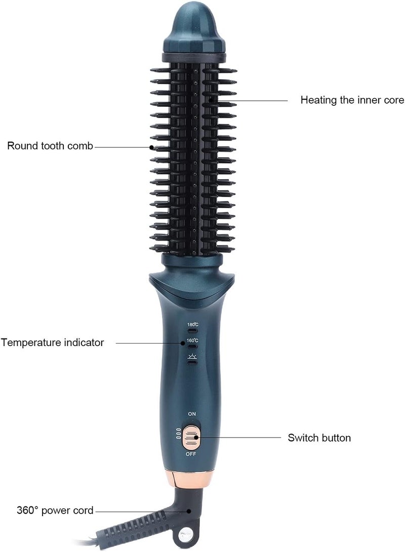 klarako Curling Brush, 2 in 1 Curling Brush Straight Curly Hair Dual Purpose Green Portable Thermostatic Electric Hair Brush Beauty Tools, US Plug 110V, 60Hz, 30W - Image 2