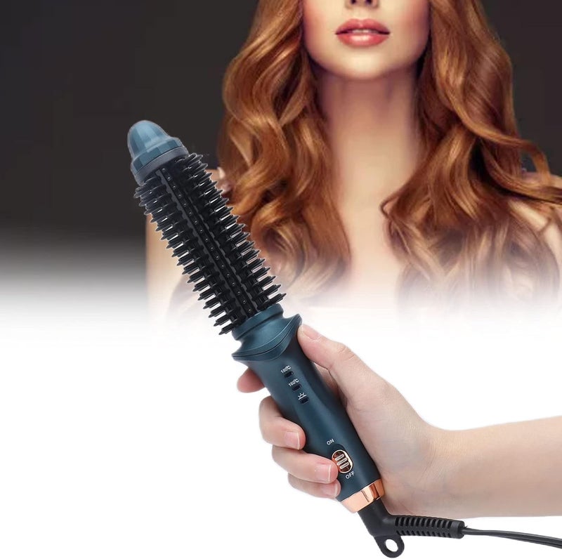 klarako Curling Brush, 2 in 1 Curling Brush Straight Curly Hair Dual Purpose Green Portable Thermostatic Electric Hair Brush Beauty Tools, US Plug 110V, 60Hz, 30W - Image 1