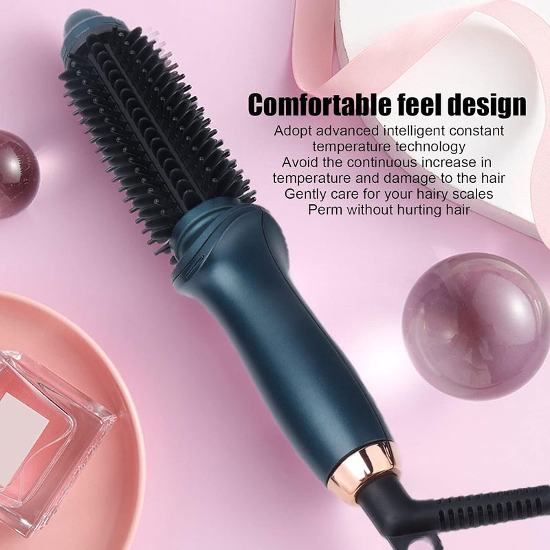 klarako Curling Brush, 2 in 1 Curling Brush Straight Curly Hair Dual Purpose Green Portable Thermostatic Electric Hair Brush Beauty Tools, US Plug 110V, 60Hz, 30W - Image 5