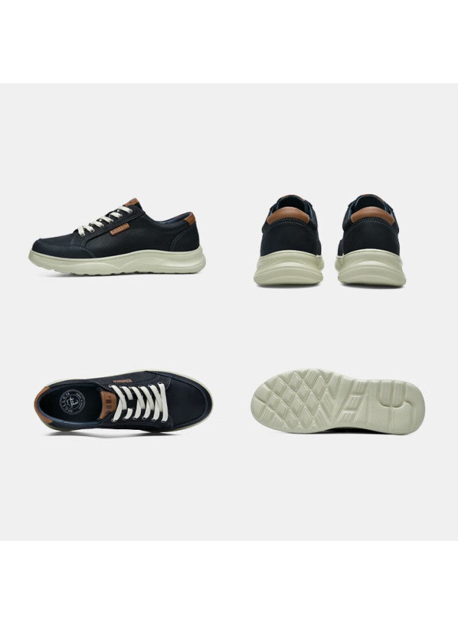 Mellen Lightweight Fashionable Comfortable Wear-resistant Sneakers Genuine Leather Casual Shoes Myd67697 Black Size 37 - Image 3