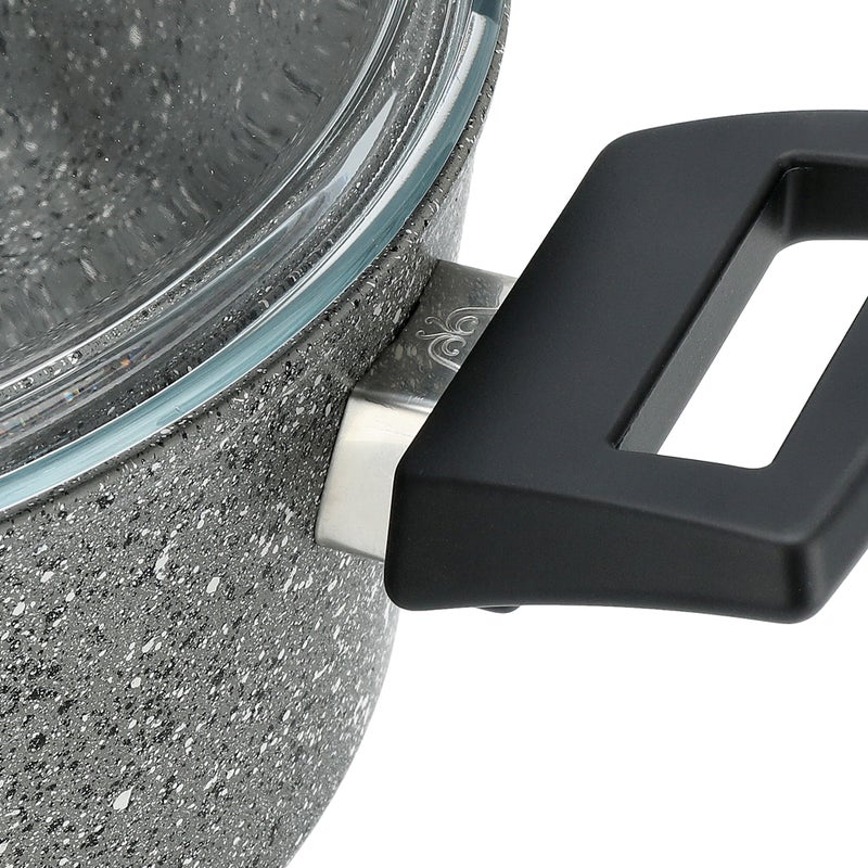 ألبرتو طقم أواني طهي جرانيت من البرتو 9 قطع باللون الرمادي - Image 2