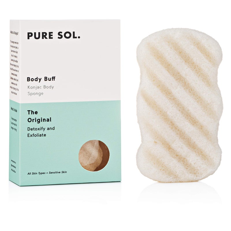 pureSOL Pure SOL. Konjac Exfoliating Bath Sponge - Original Exfoliator Sponge â€“ Konjac Sponge for Sensitive Skin - Deep Cleansing, Clean Pores, Remove Impurities - 100% Natural and Good for All Skin Types - Image 1