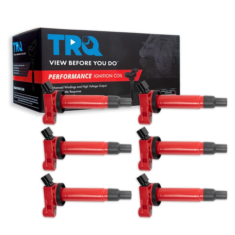 TRQ Ignition Coil Set 6 Piece High Temperature Epoxy Compatible with 9903 Lexus ES300 RX300 0406 ES330 RX330 0608 RX400h 0004 Toyota Avalon 0206 Camry 0108 Highlander 0106 Sienna 0408 Solara - Image 2