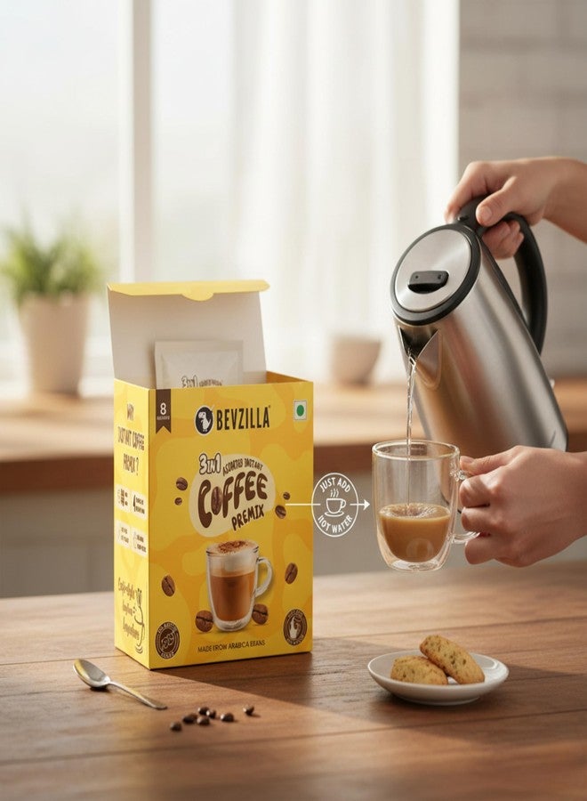 Bevzilla 3 in 1 Coffee Premix | Zero Added Sugar | Instant Coffee Premix | Rich Taste Without Sugar | Daily Coffee Premix (Pack of 20) - Image 3