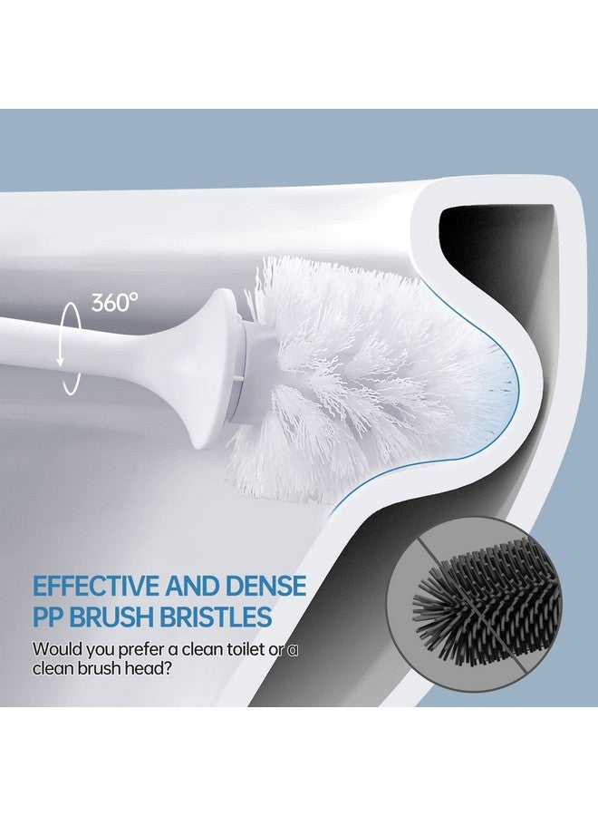 VANZAVANZU Toilet Brush, Toilet Bowl Brush and Holder Set for Bathroom, Toilet Cleaning Scrubber Cleaner Brush for Bathroom for Deep Cleaning with Stiff Plastic Bristle, Ventilated Holder, Wall Mount Hook (Grey) - Image 4