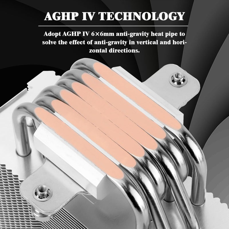 ثيرمالرايت مبرد وحدة المعالجة المركزية Thermalright Burst Assassin 120 SE ARGB، مبرد مشتت حراري بـ 6 أنابيب حرارية، مروحة هواء لوحدة المعالجة المركزية PWM بقطر 12 سم، تقنية AGHP، متوافق مع Intel LGA1851/1700/115X/1200 - Image 2