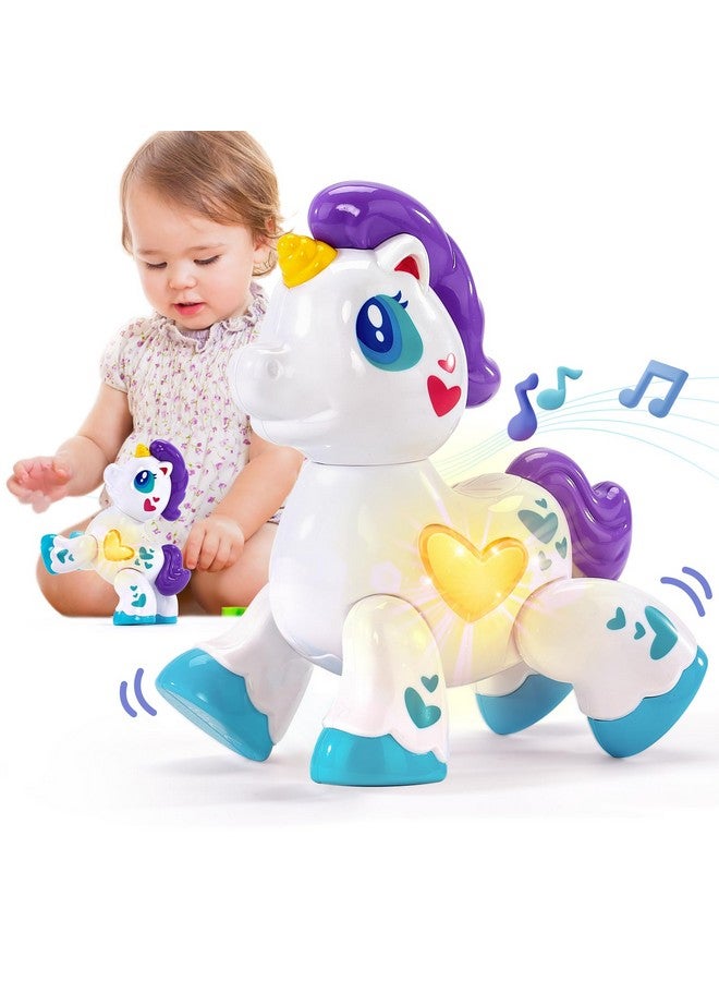 هاهالاند ألعاب للبنات بعمر سنة واحدة، ألعاب الفتيات الصغيرات، ألعاب يونيكورن موسيقية مضيئة، ألعاب سفر تفاعلية للبنات بعمر سنة واحدة، هدايا عيد الميلاد - Image 1