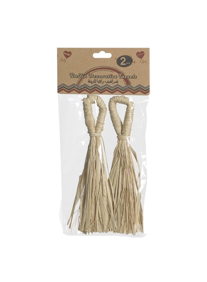 حبيبي بارتي عبوة من قطعتين من الشرابات بألوان طبيعية، شرابات زخرفية يدوية الصنع بطول 16 سم مع حلقة تعليق، مثالية للفواصل المرجعية، وديكور المنزل، وقبعات التخرج، وصنع المجوهرات اليدوية. - Image 2