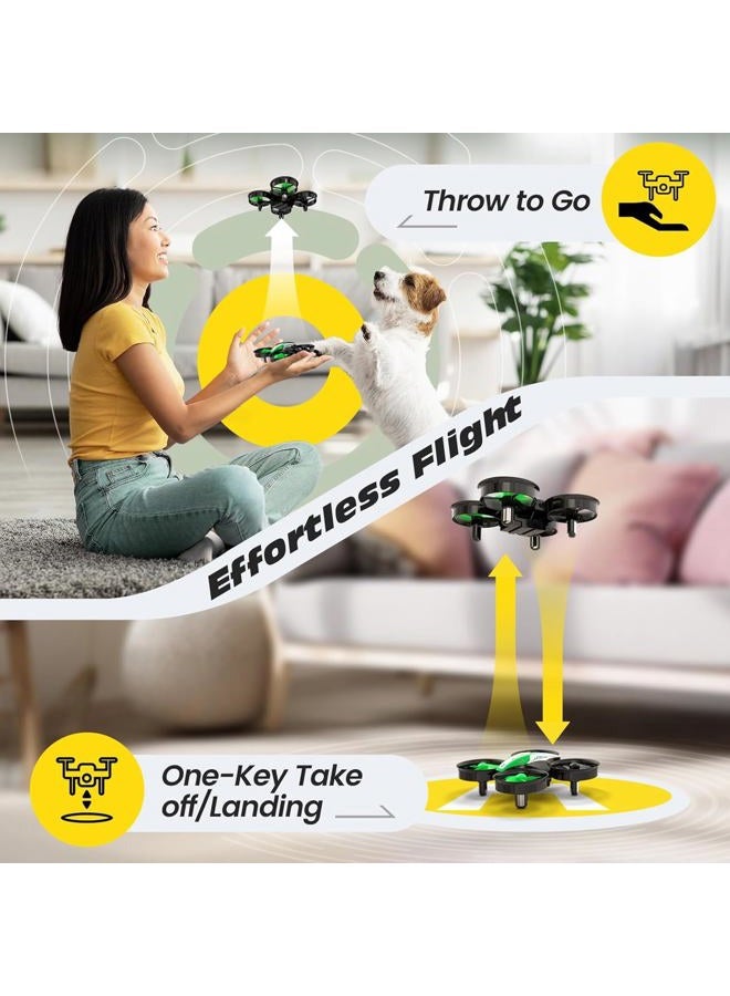 Holy Stone Mini Drone for Kids and Beginners, Indoor Outdoor Quadcopter Plane for Boys Girls with Auto Hover, 3D Flips, 3 Batteries, Headless Mode, Great Gift Toy for Boys and Girls, HS210 Green - Image 2