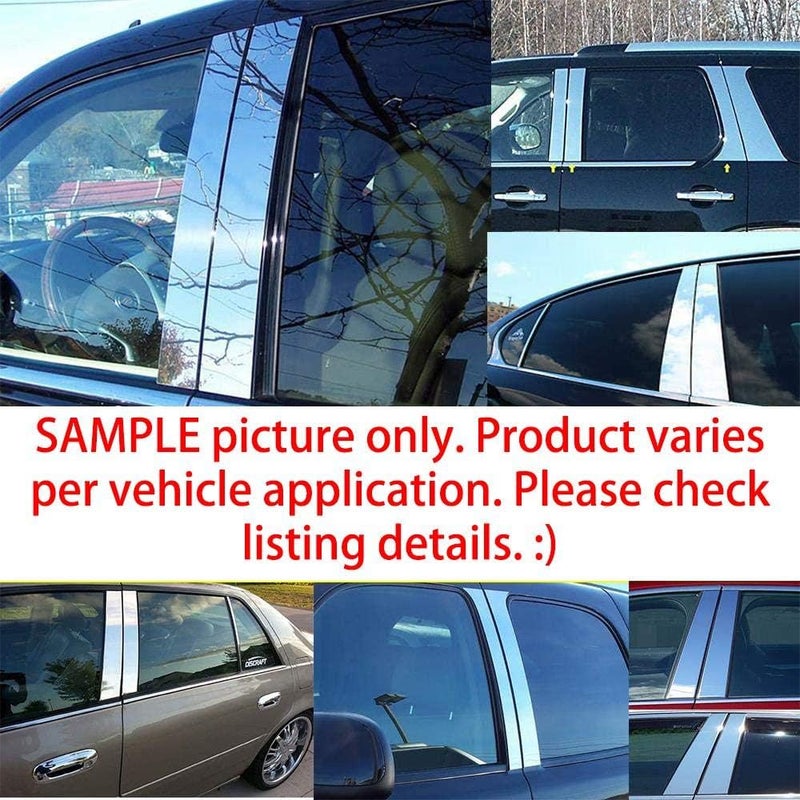 Overun Polished Stainless Steel Center Door Pillar Post Trim Set for 2007-2014 Cadillac Escalade - Image 2
