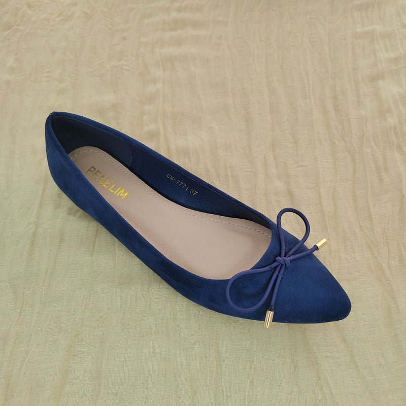 New Bowknot Flat Shoes Elegant Shallow Single Shoes French Pointed Toe Soft Sole Ballet Shoes With Thick Soles - Image 1