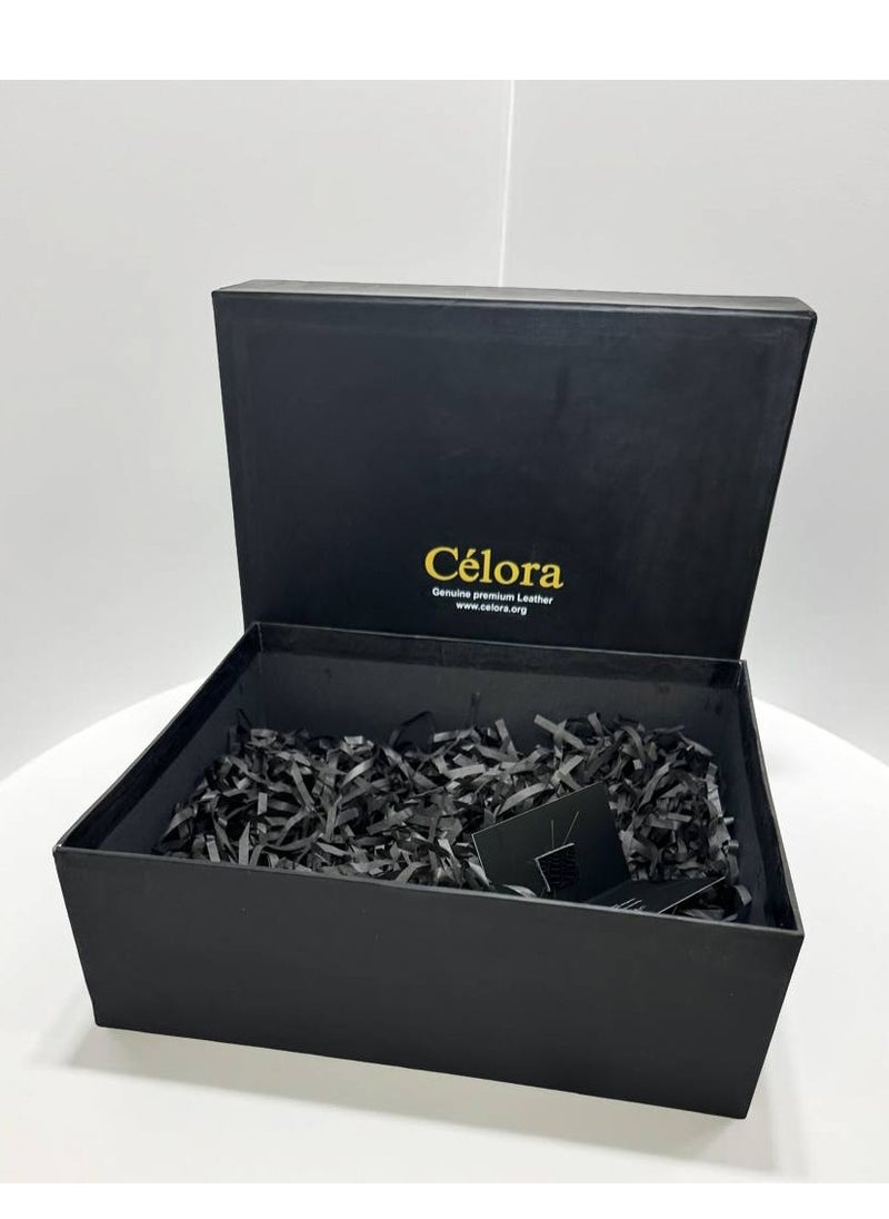 celora Ladies Genuine Leather Hand Clutch – Black Lizard Pattern | 25x14 cm | Celora  - Image 4