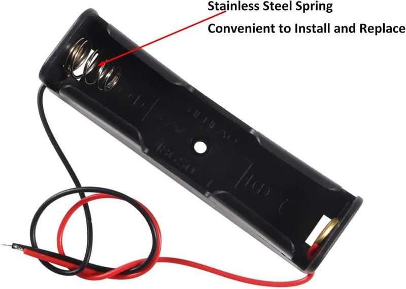 AEDIKO 10pcs 18650 Battery Holder 18650 Battery Clip 1 Slots 3.7V Plastic 18650 Battery Storage Box Case with Connect Cable - Image 3