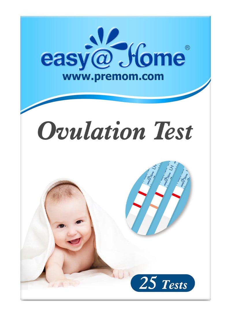 إيزي آت هوم شرائط اختبار التبويض Easy@Home (عبوة من 25 شريطًا) - Image 1
