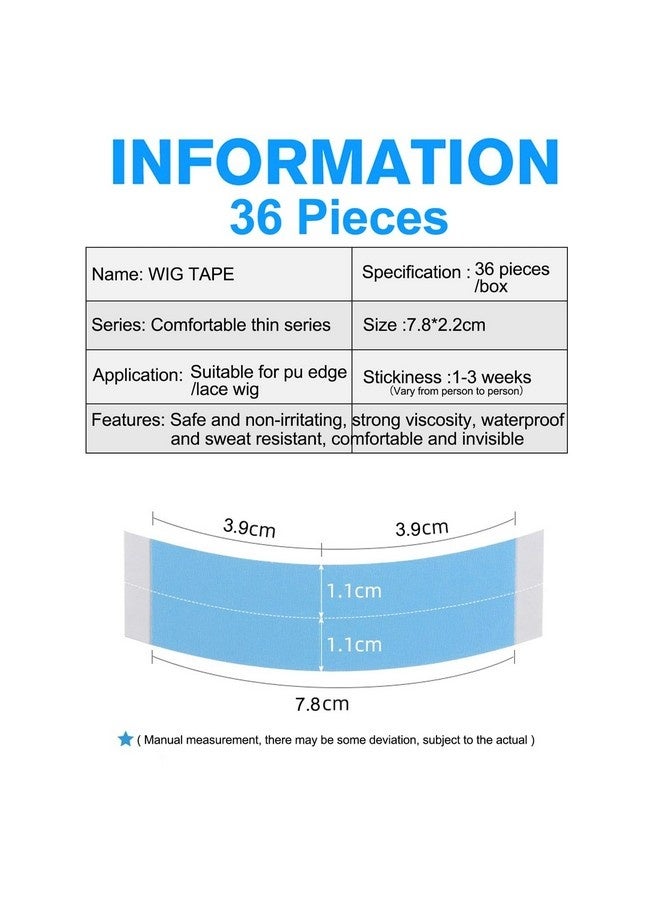 Beauenty 36 Pcs Hair Extension Tape Adhesive Glue Wig Tape Wig Fixed Waterproof Tape For Hair Extension Wig Fixing - Image 3