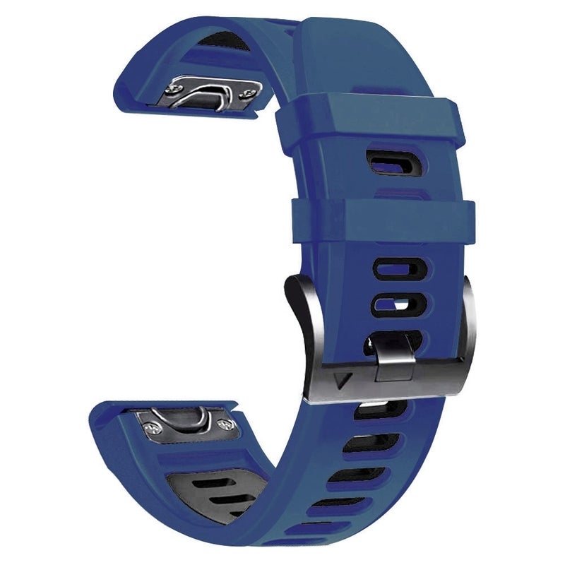 S-TOP For Garmin Enduro 2 Sports Two-Color Silicone Watch Band(Midnight Blue+Black) - Image 3