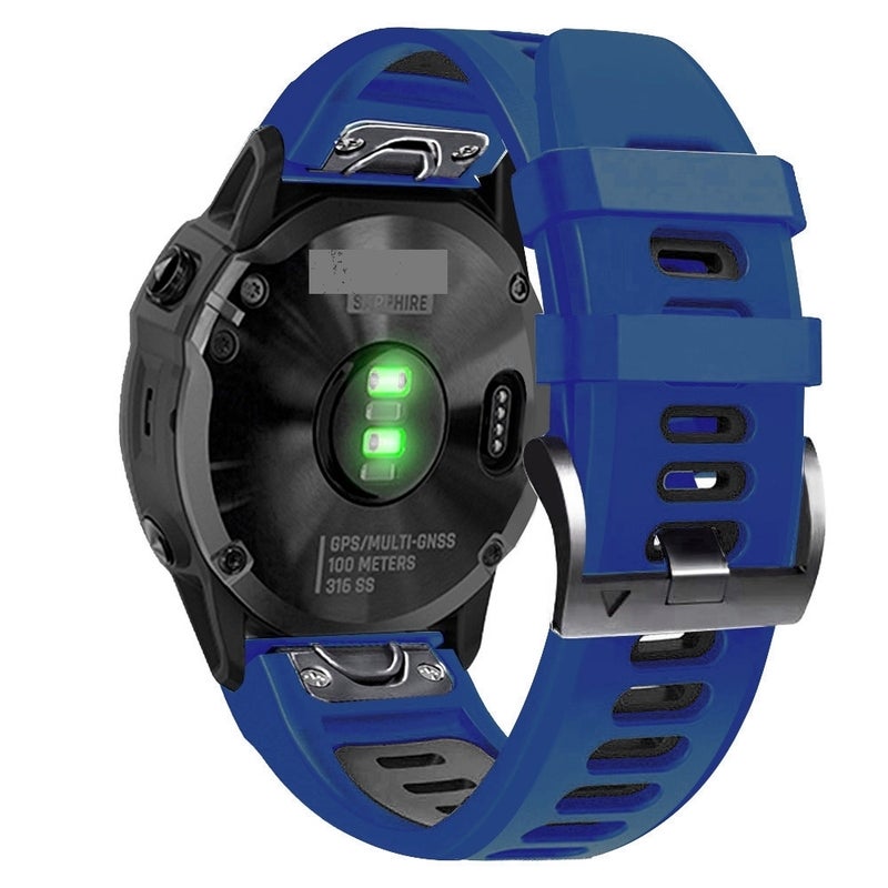 S-TOP For Garmin Enduro 2 Sports Two-Color Silicone Watch Band(Midnight Blue+Black) - Image 1