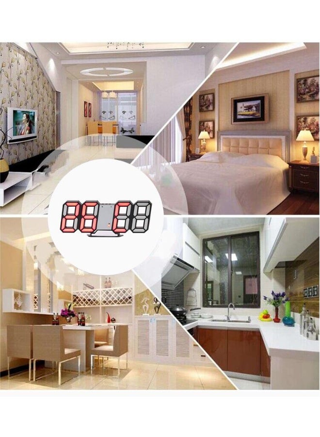 ساعة رقمية ذكية ثلاثية الأبعاد ساعة منبه إلكترونية ساعة حائط مثبتة على الجدار لغرفة المعيشة ساعة داخلية لقياس درجة الحرارة - Image 5