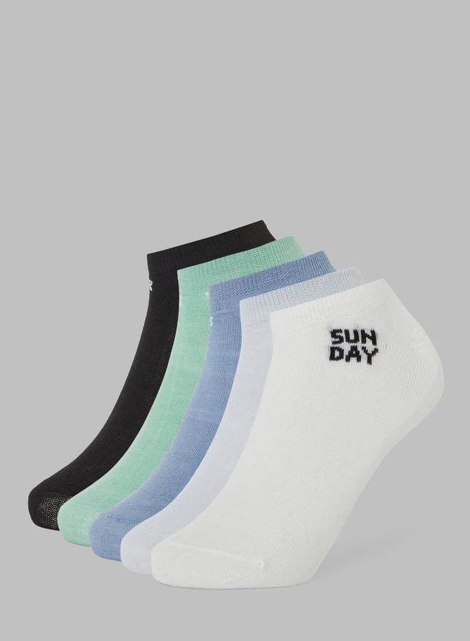 Styli Pack of 5 - Days Of The Week Print Shoe Line Socks - Image 1