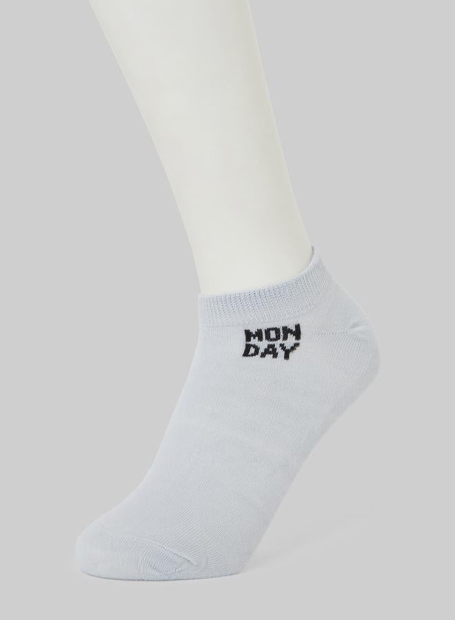 Styli Pack of 5 - Days Of The Week Print Shoe Line Socks - Image 2