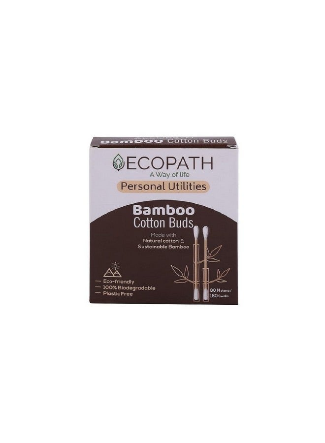 ECOPATH Ecopath Bamboo Cotton Buds| Dual Tipped Q-Tips | Ideal for Cleaning Earwax | Eco-Friendly | Earbuds |Pack of 1 - Image 1