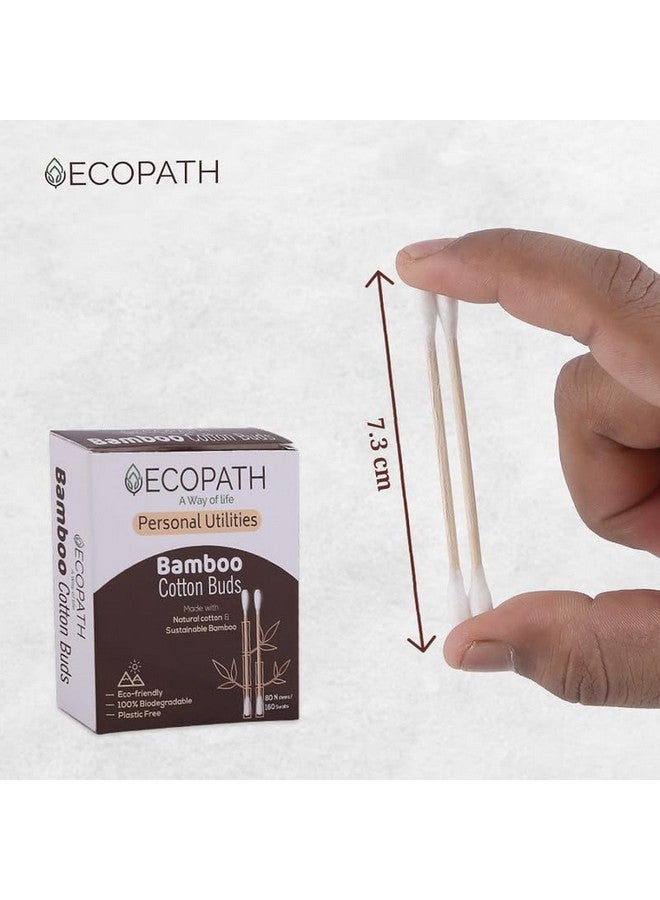ECOPATH Ecopath Bamboo Cotton Buds| Dual Tipped Q-Tips | Ideal for Cleaning Earwax | Eco-Friendly | Earbuds |Pack of 1 - Image 2
