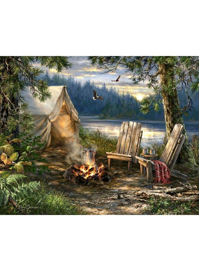 Springbok س 500 قطعة لغز صورة مساء عند البحيرة صنع في الولايات المتحدة - Image 1