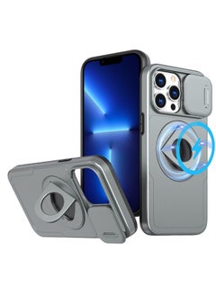 HuHa Case Cover For iPhone 13 Pro Max Camshield MagSafe Ring Holder Armor Phone Case Titanium Grey 