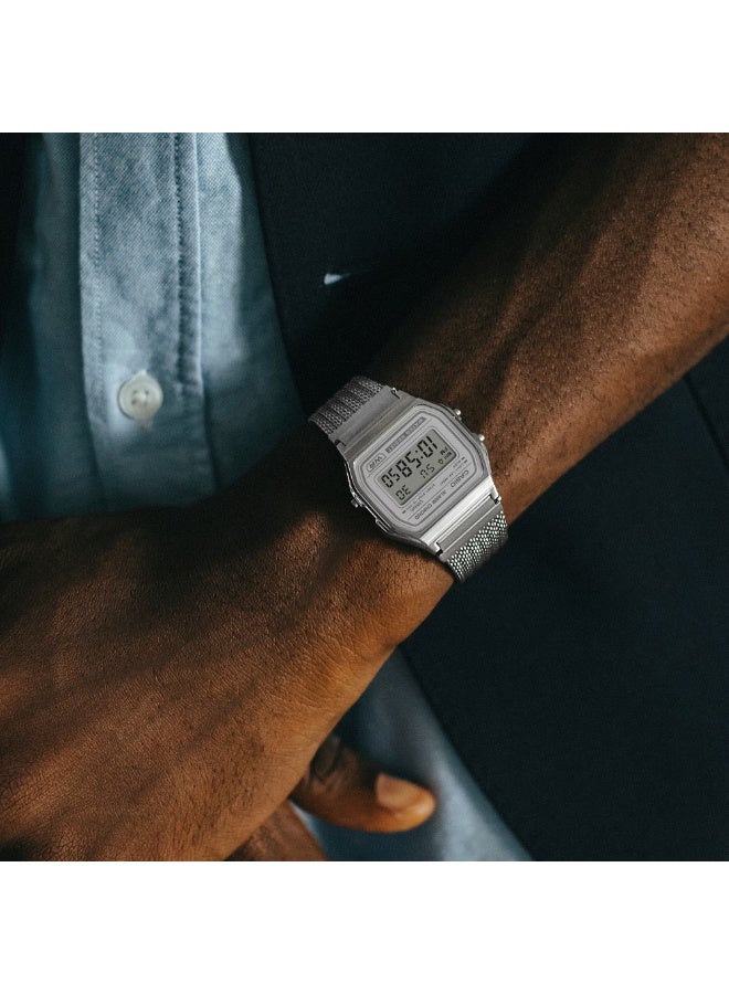 CASIO ساعة كاسيو فنتاج الرقمية للجنسين A158WEM-7DF-36.8 × 33.2 × 8.5 مم - Image 2