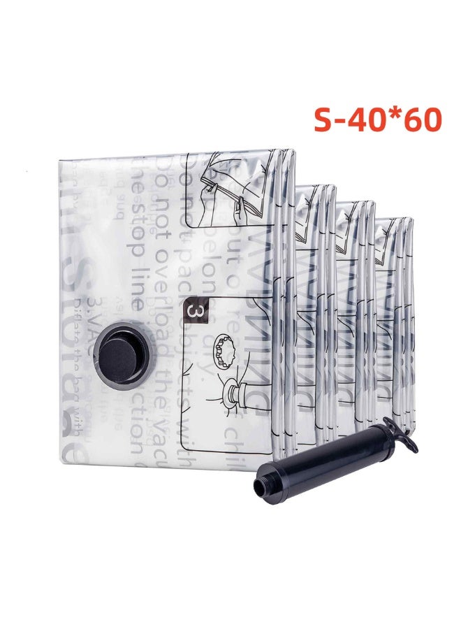 EFUMKE 4 vacuum storage bags (40*60cm), space-saving, equipped with a travel hand pump, compression seal bag, suitable for clothes, bedding, pillows, quilts, blankets - Image 1