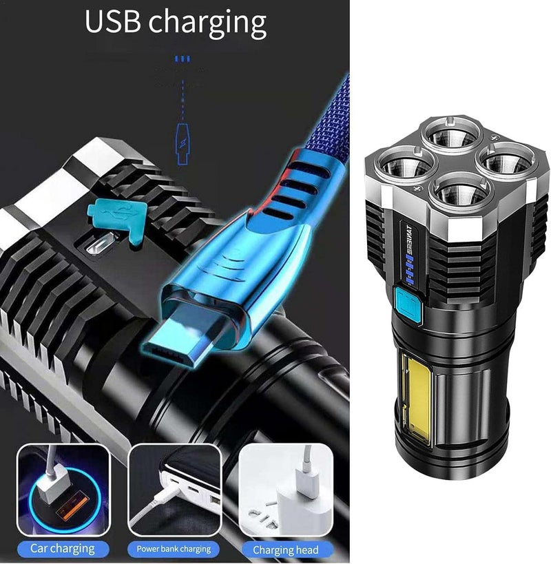 FAYBY Rechargeable LED Flashlights Super Bright Powerful Flashlights Outdoor Waterproof Emergency Use with 4 Modes Multicolor - Image 3